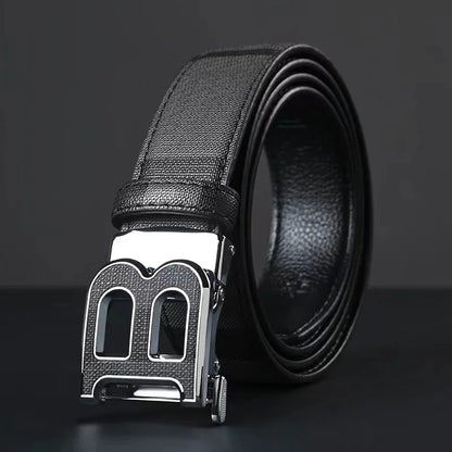 Ceinture en cuir à boucle coulissante pour hommes