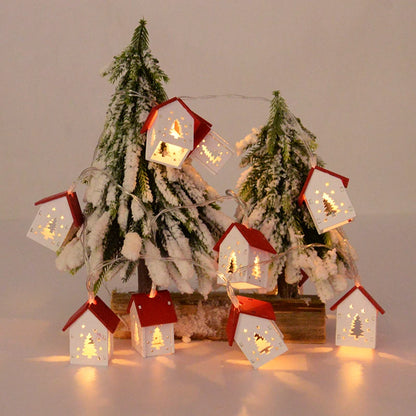 Wooden House LED Christmas Ornament