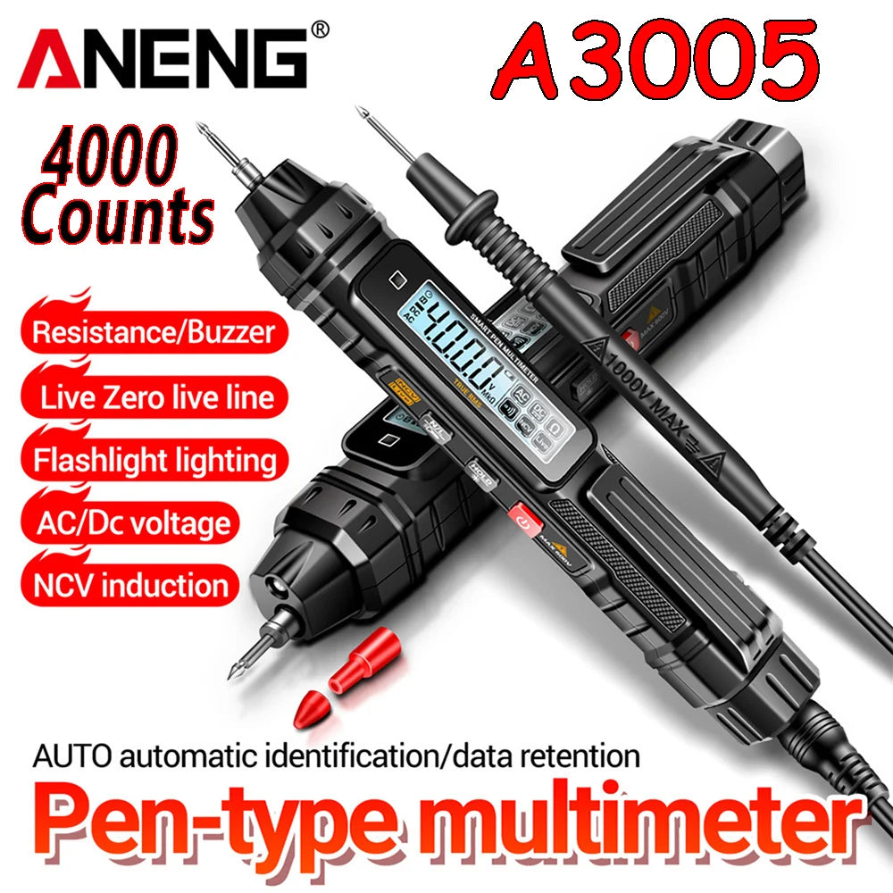 Multimètre à stylo numérique A3005-testeur de tension DC/AC, plage automatique, détecteur NCV