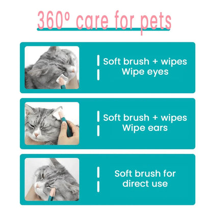 Brosse de nettoyage pour les yeux des animaux domestiques, brosse portative pour les taches de larmes