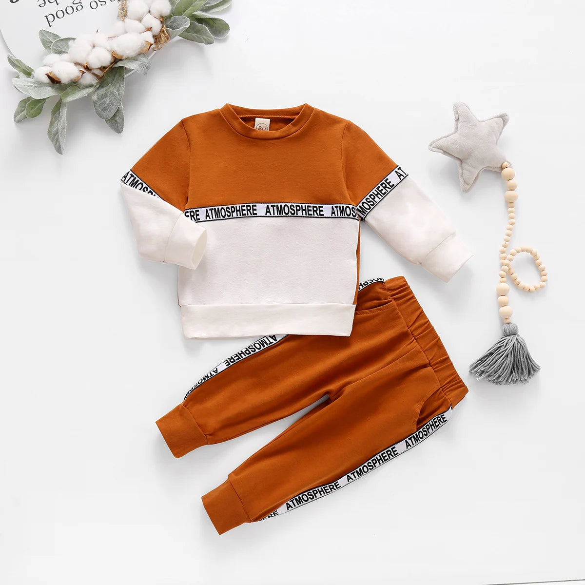 Ensemble 2 pièces haut à capuche et pantalon en coton pour bébé garçon