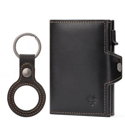 New Automatic Card Holder Genuine Leather Wallet