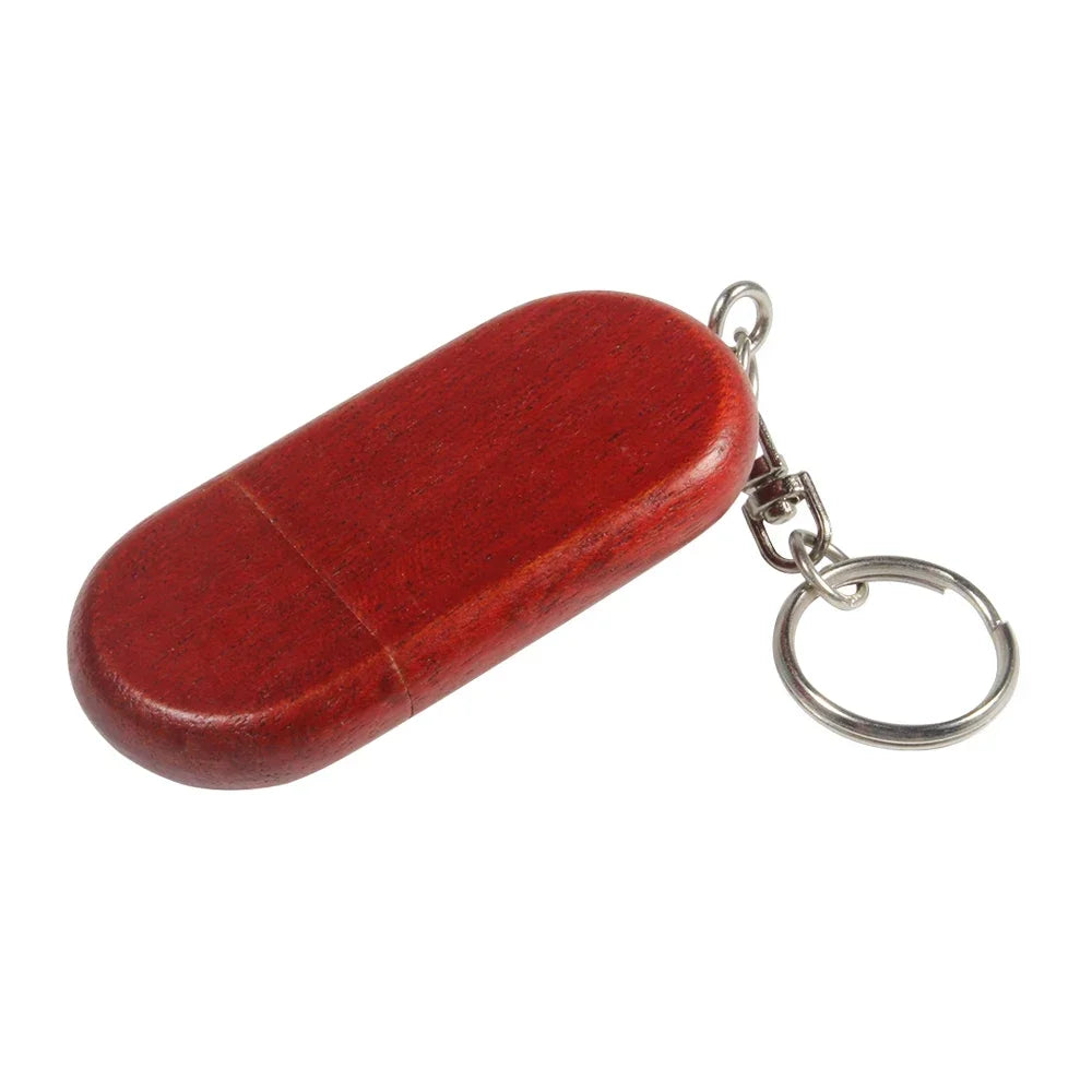 Wooden/Bamboo USB 2.0 Flash Drive with Keychain - 4GB to 128GB