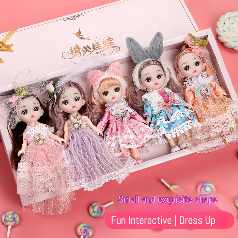 Ensemble de 5 poupées articulées BJD - 16 cm