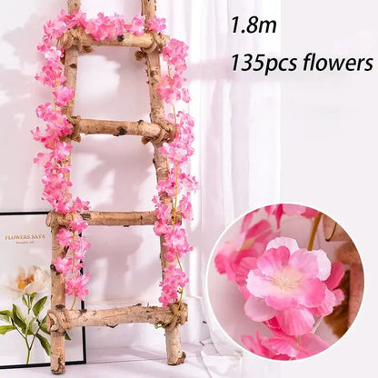 Guirlande Sakura en fleurs de cerisier en soie – Décoration de maison et de fête