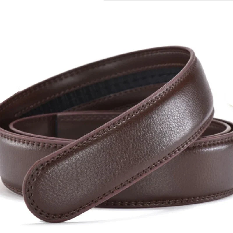 Ceinture de luxe en cuir sans boucle