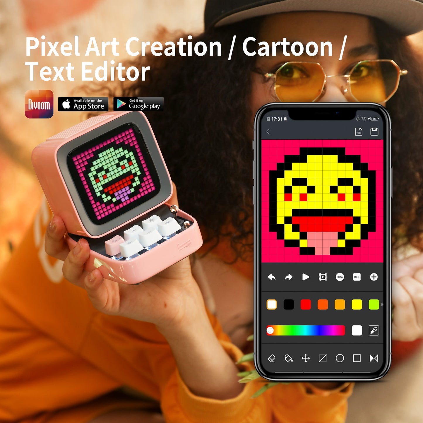 Ditoo-Pro Retro Pixel Art Bluetooth Portable Speaker