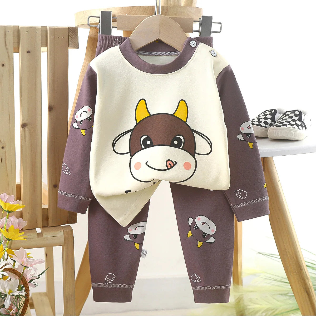 Ensemble de vêtements pour bébé imprimé dessin animé pour bébé de 3 à 24 mois