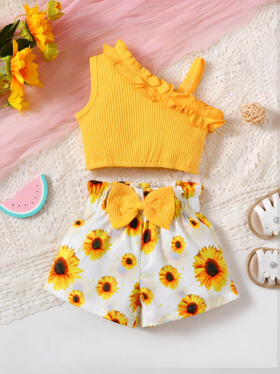 Ensembles de vêtements d'été imprimés mignons pour bébés filles