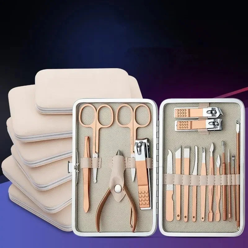 Rose Gold Stainless Steel Manicure Pedicure Kit