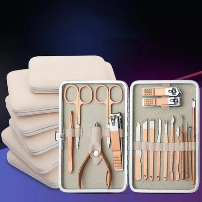 Rose Gold Stainless Steel Manicure Pedicure Kit