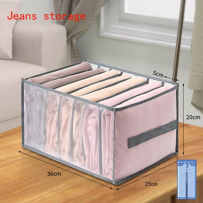 Boîte de rangement pour jeans en maille – Séparateur de tiroir pour pantalons empilables