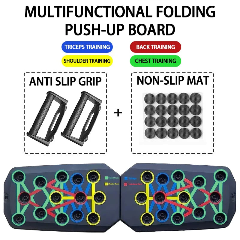 Tragbares faltbares Push-Up-Board-Set, multifunktionales Fitnessgerät für die Brust