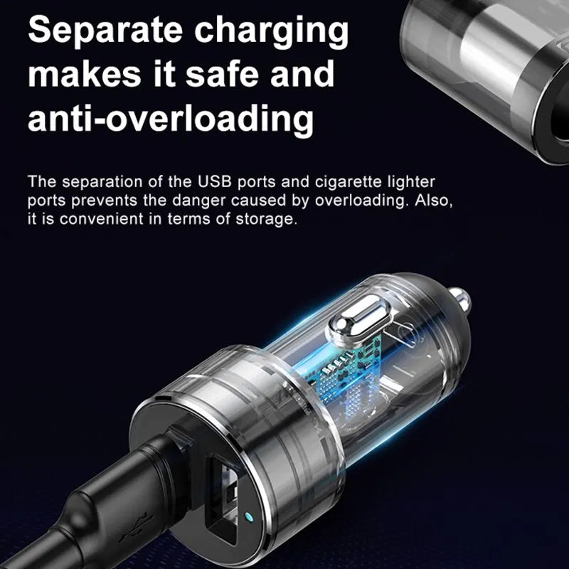 Duales USB-Autoladegerät mit Zigarettenanzünder-Splitter