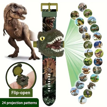 Montre électronique de projection de dinosaures 3D pour enfants