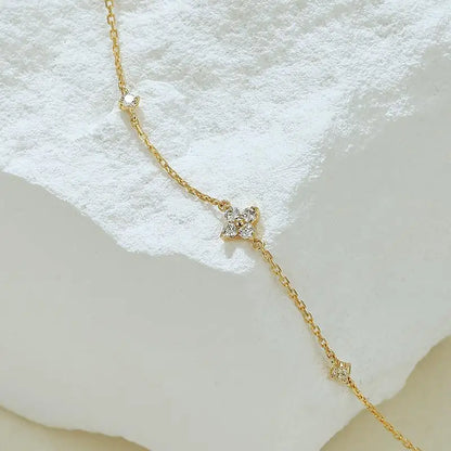 4-karätig vergoldetes Herz-Charm-Armband