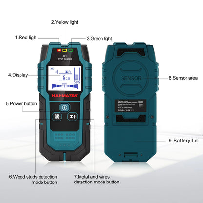 SF1 Stud Finder - Détecte les montants en bois, le métal et les câbles sous tension