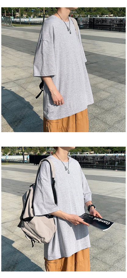 Men's Oversized Short Seleve Y2K Casual Cotton Tees