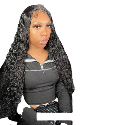 HD Lace Frontal Deep Wave Curly Echthaar Vorgezupfte Damenperücke