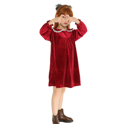 Lace Velvet Peter Pan Collar Dress