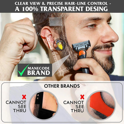 Men's Beard Comb Stencil - Lightweight All-In-One Shaping Tool