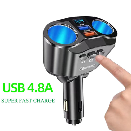 Dual USB Car Charger with Cigarette Lighter Splitter