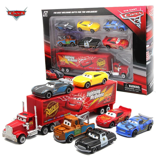 Pixar Cars 3 Lightning McQueen, Jackson Storm, Uncle Truck Diecast Metal Car Model Toy