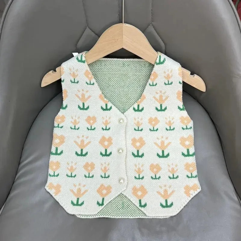 Kuscheliger Strickwestenpullover für Mädchen