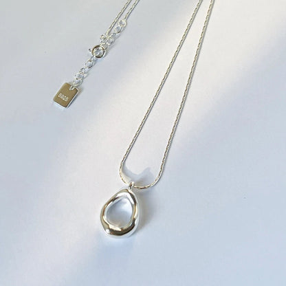 Hollow Water Drop Geometric Necklace