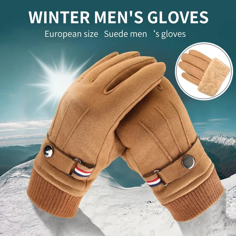 Herren Winter Wildleder Handschuhe - Verdickt