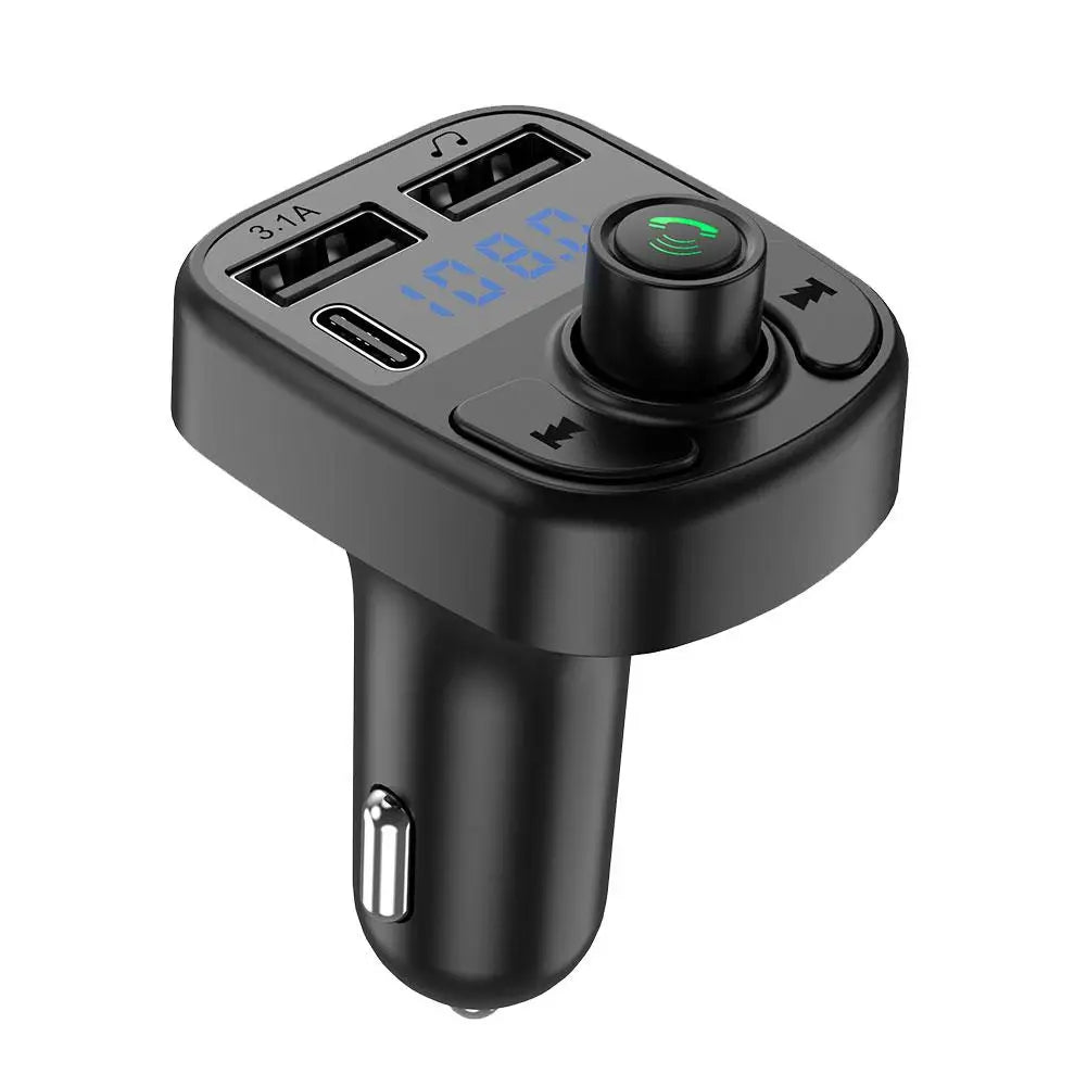 Kit mains libres transmetteur FM Bluetooth pour voiture avec double chargeur USB