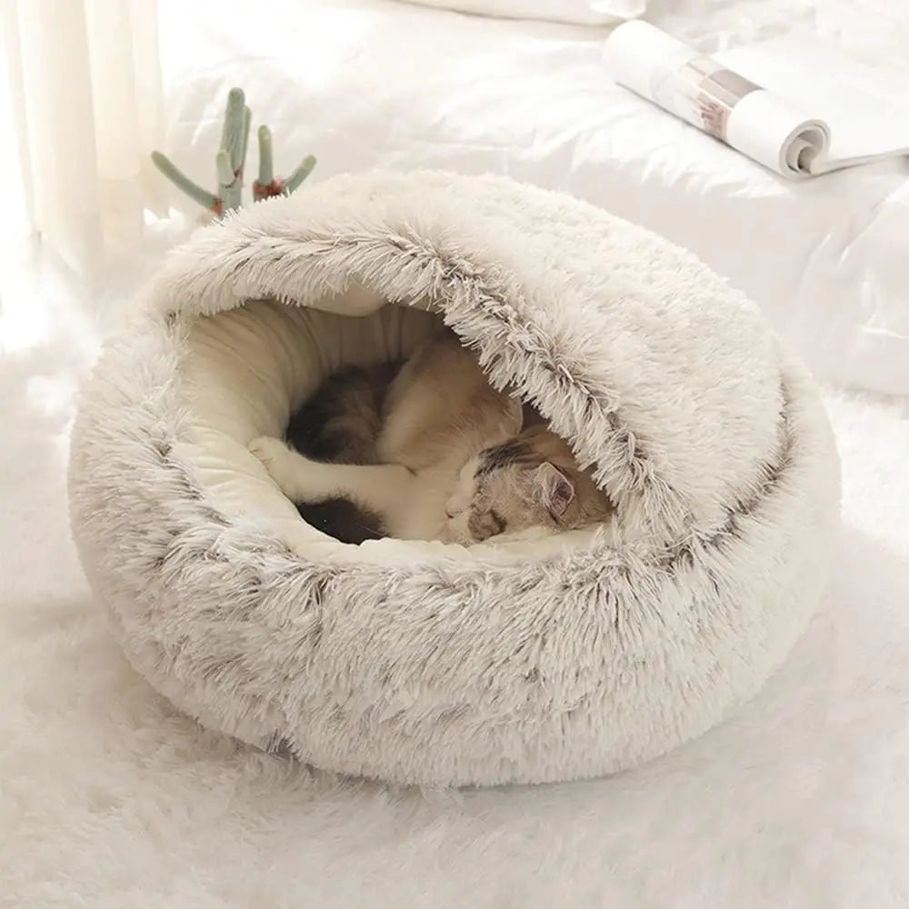 Soft Plush Pet Bed with Cover Round - Pet Mattress