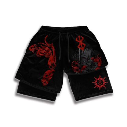 Sportshorts mit Dragon Ball- und One Piece-Anime-Print