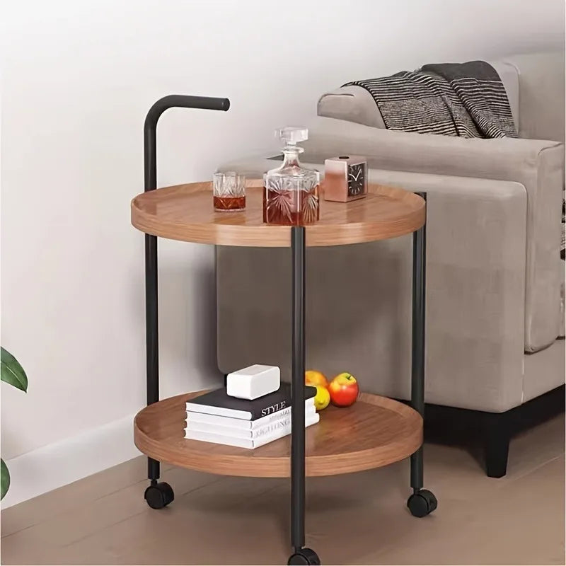 Multifunctional Double-Layer Wooden Coffee Table