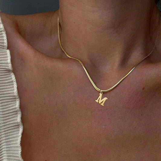 Gold-Plated A-Z Alphabet Pendant Necklace