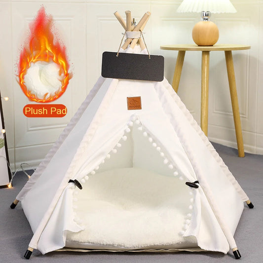 Lit tipi confortable pour animaux de compagnie avec coussin