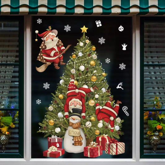 Autocollant de fenêtre joyeux noël, décoration de maison, ornement de noël pour cadeaux festifs