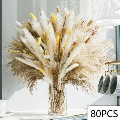Natürliche getrocknete Pampas-Kunstblumen – Boho-Dekor für Vasen