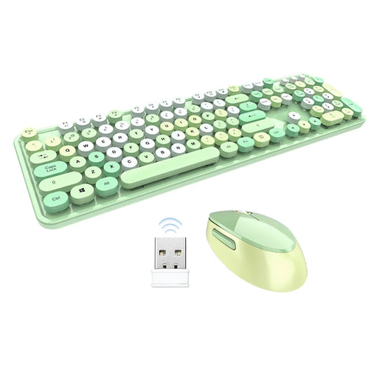 Kabellose Tastatur- und Maus-Kombination in Bonbonfarben