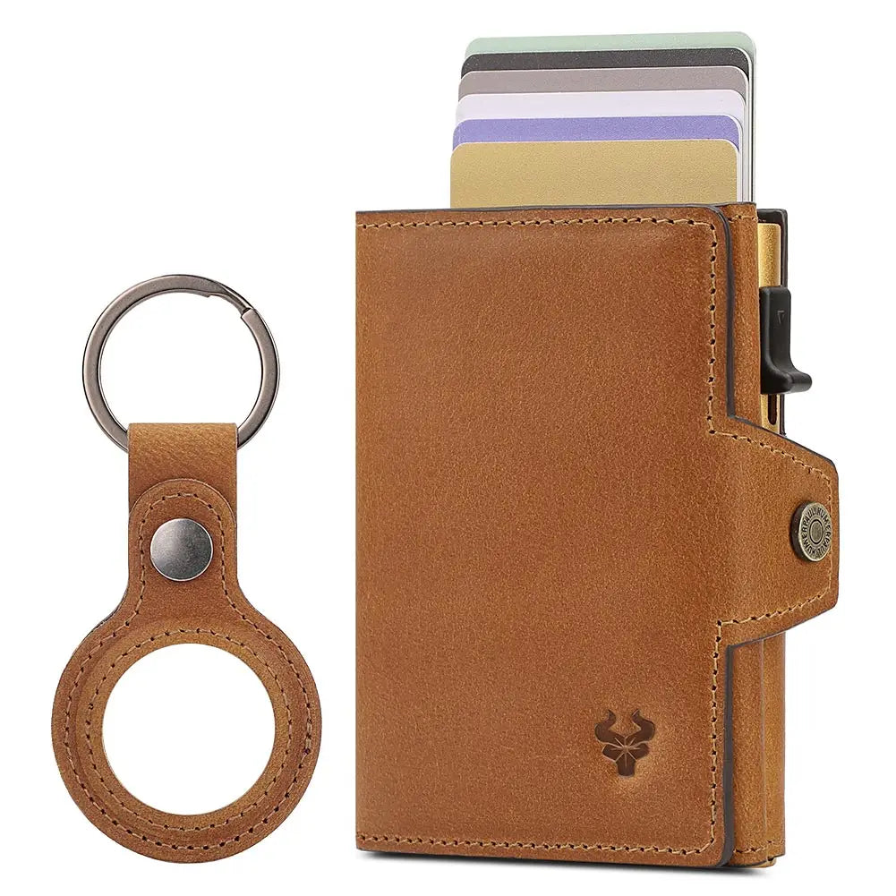 New Automatic Card Holder Genuine Leather Wallet
