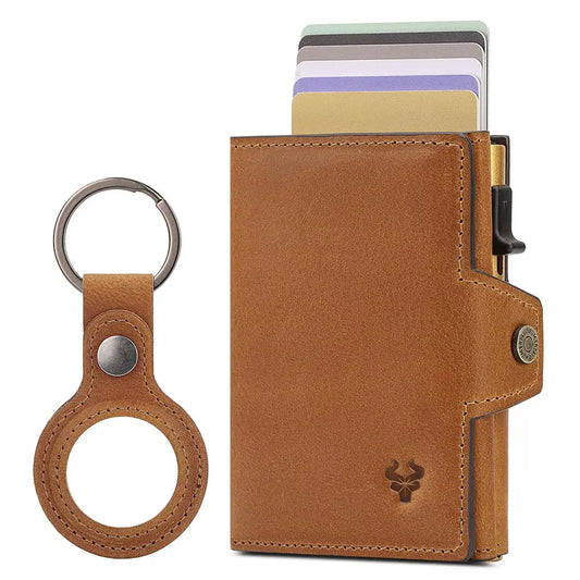 New Automatic Card Holder Genuine Leather Wallet
