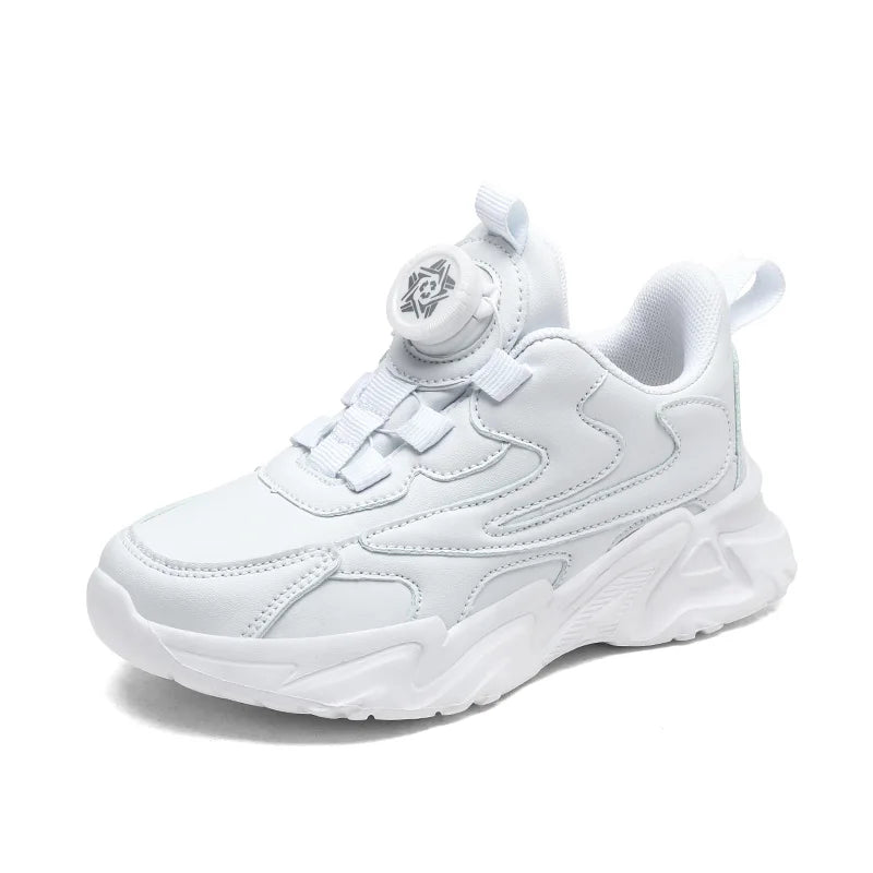 Boys and Girls Breathable White Mesh Sneakers