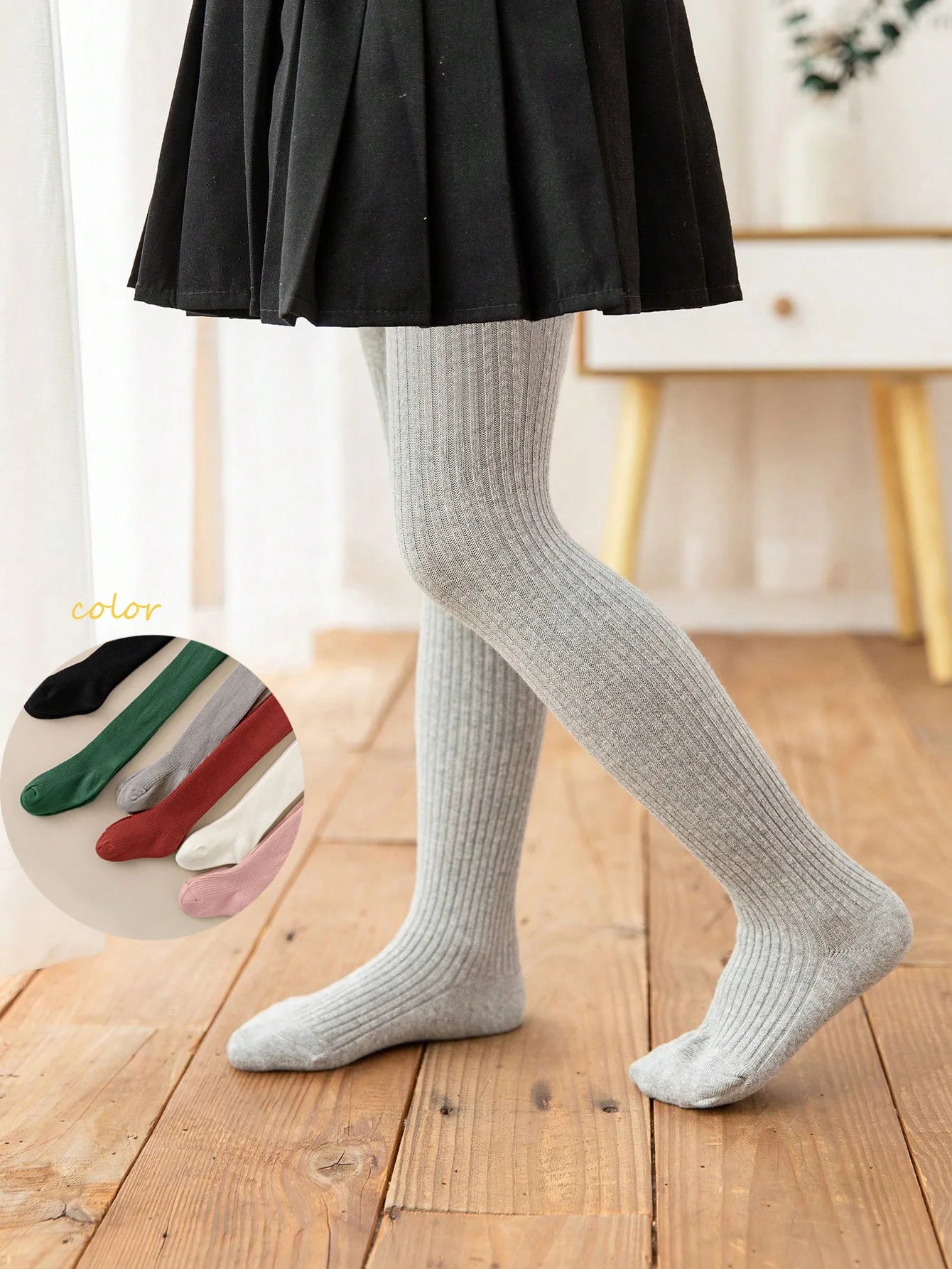 Baby Girls Cotton Bowknot Tights - Knitted Pantyhose