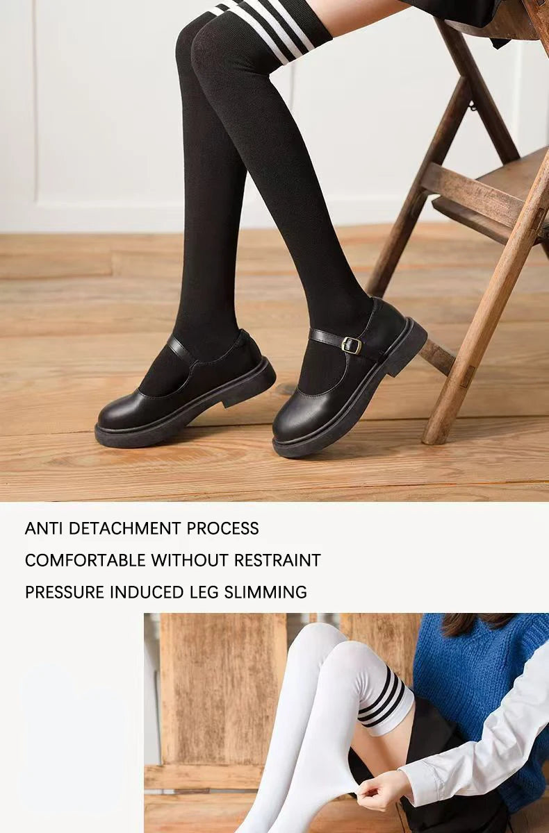 Bowknot Thigh-High Opaque Stretchy Long Stockings