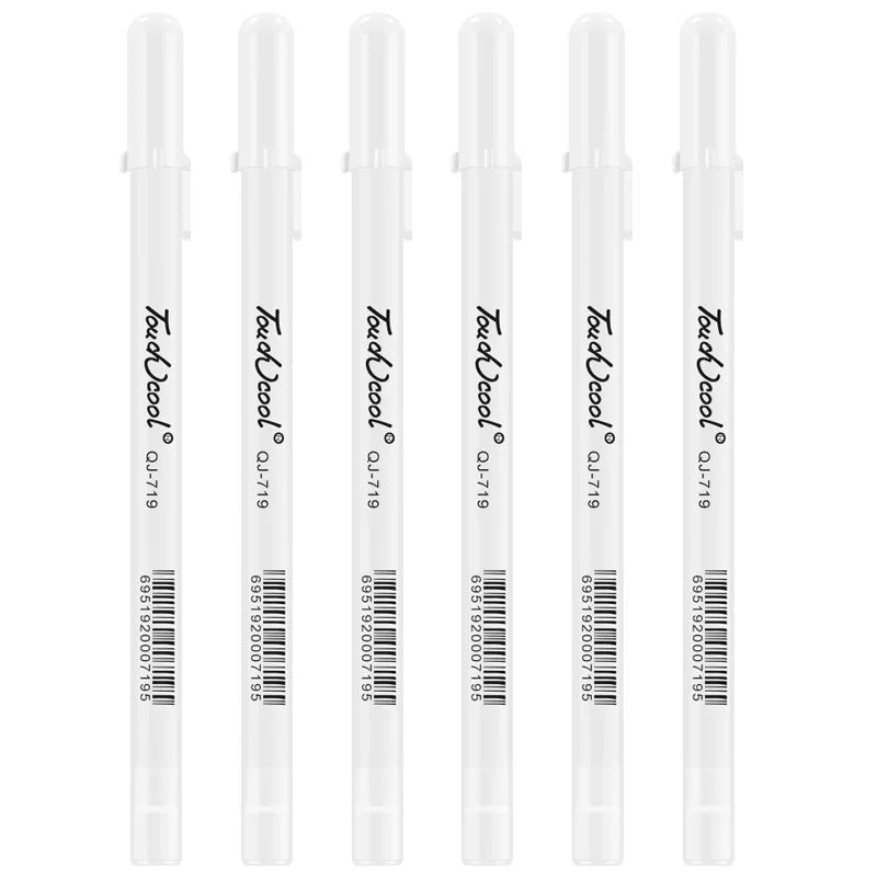 Ensemble de 5 stylos marqueurs manga blancs - Encre étanche 0,8 mm