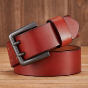 4.3cm Thick Real Cowskin Genuine Leather Belt For Men Luxury Designer Male Belt Double Pin Buckle Cowboy Jeans Strap Homme