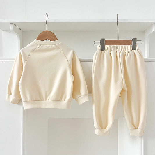 Baby-Unisex-Mode-Cartoon-Buchstaben-Kleidungssets