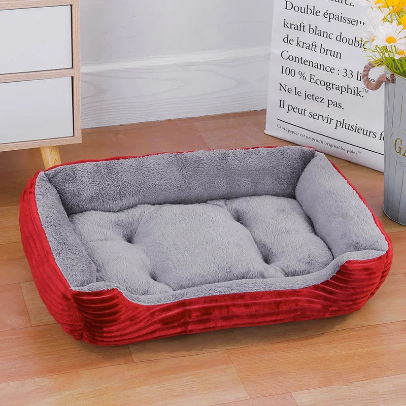 Plush Square Pet Bed Set