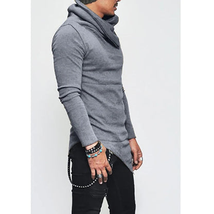 Plus Size 5XL Men's Turtleneck Hoodie - Long Sleeve Sweatshirt
