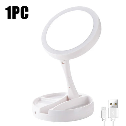 Miroir de courtoisie de maquillage à LED amovible